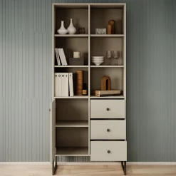 Lyndall - Boekenkast - Beige - 77x33x180 cm