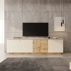 Lynora - TV-Meubel - Beige - 225x42x58 cm