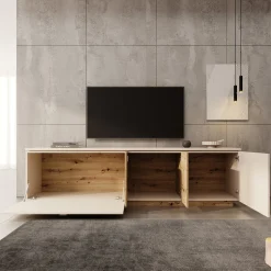 Lynora - TV-Meubel - Beige - 225x42x58 cm