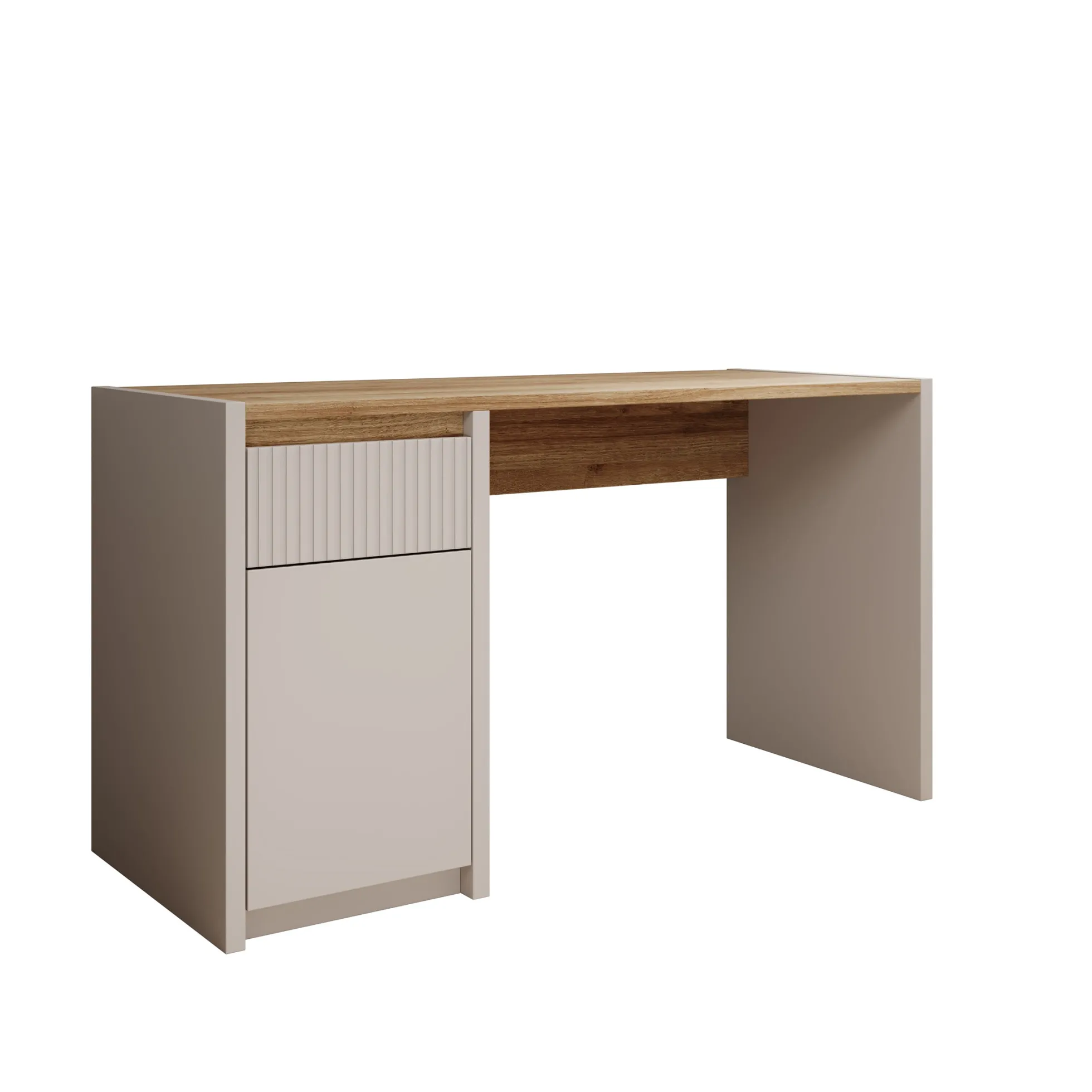 Lynwood - Bureau - Eikenpatroon/Beige - 130x52x72 cm