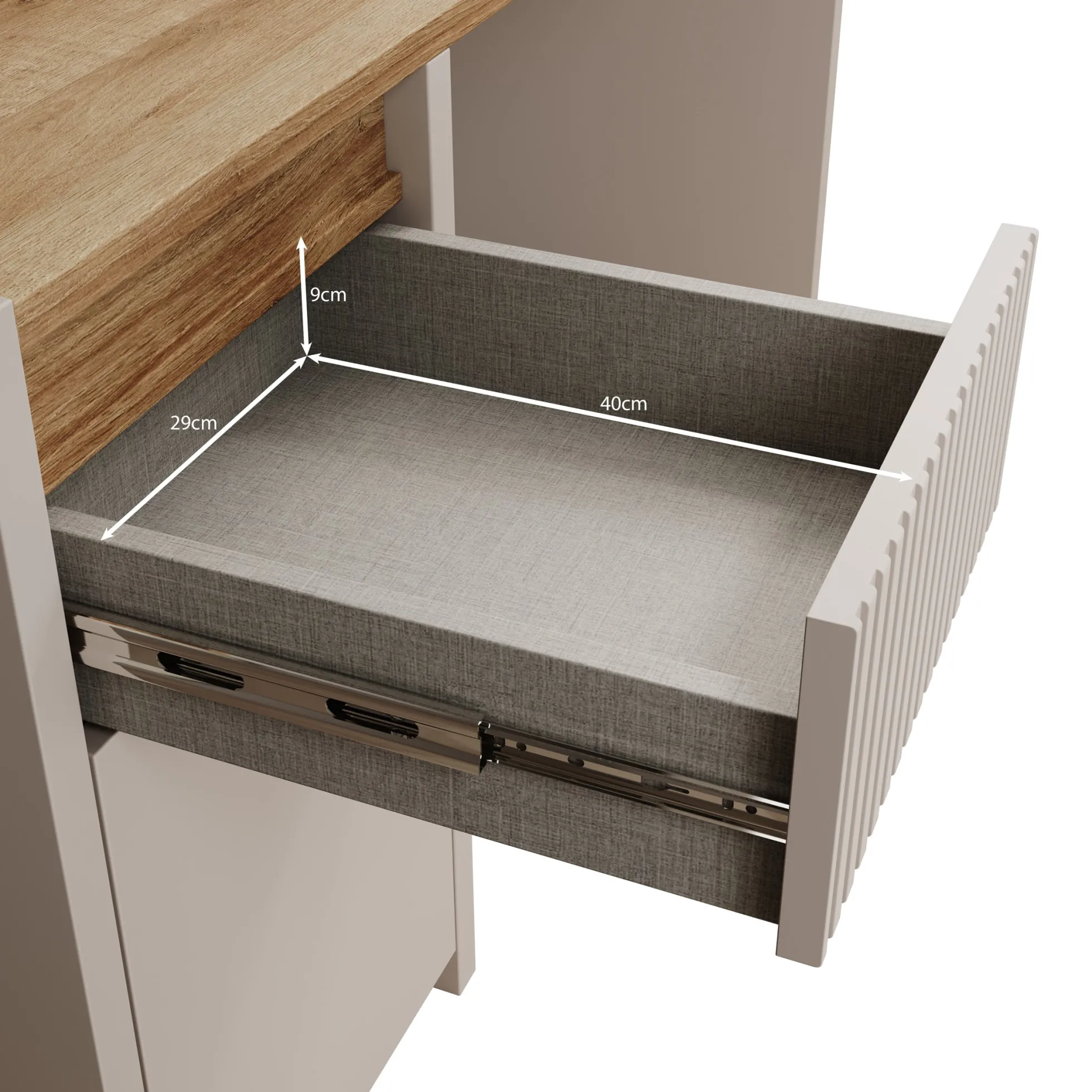 Lynwood - Bureau - Eikenpatroon/Beige - 130x52x72 cm