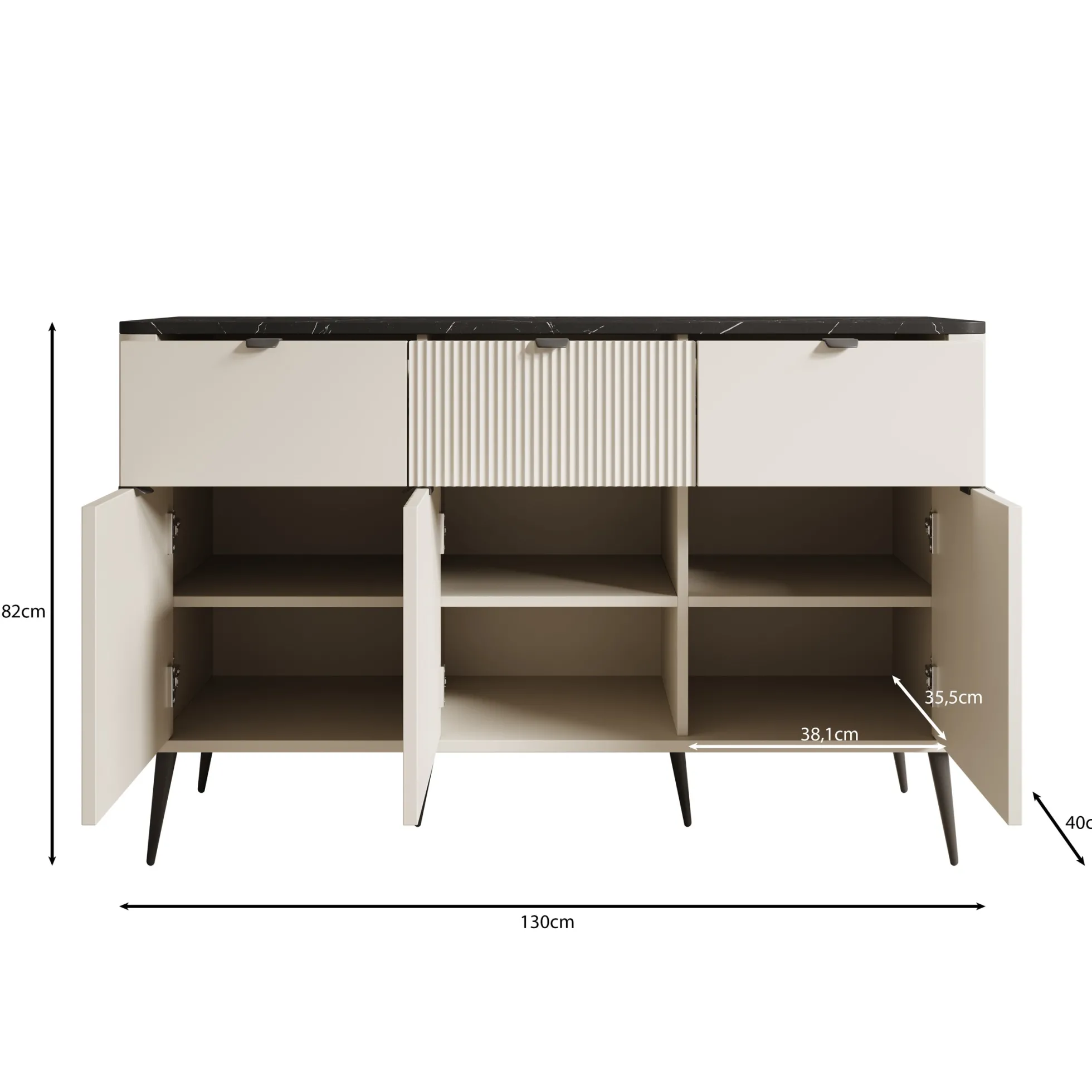 Mace - Dressoir - Beige - 130x40x82 cm
