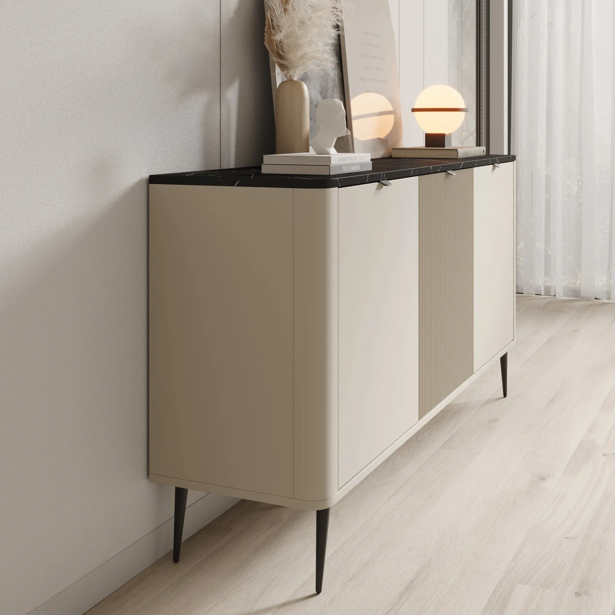 Mace - Dressoir - Beige - 160x40x82 cm