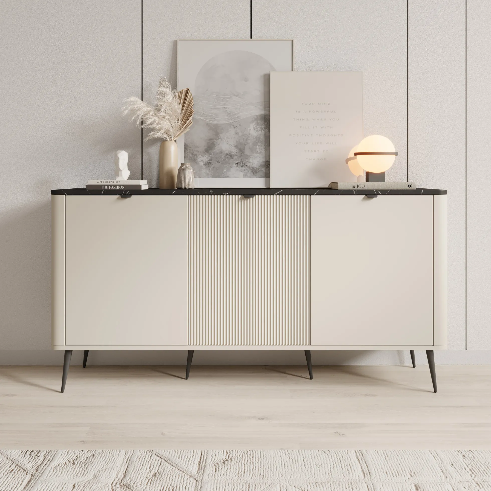 Mace - Dressoir - Beige - 160x40x82 cm