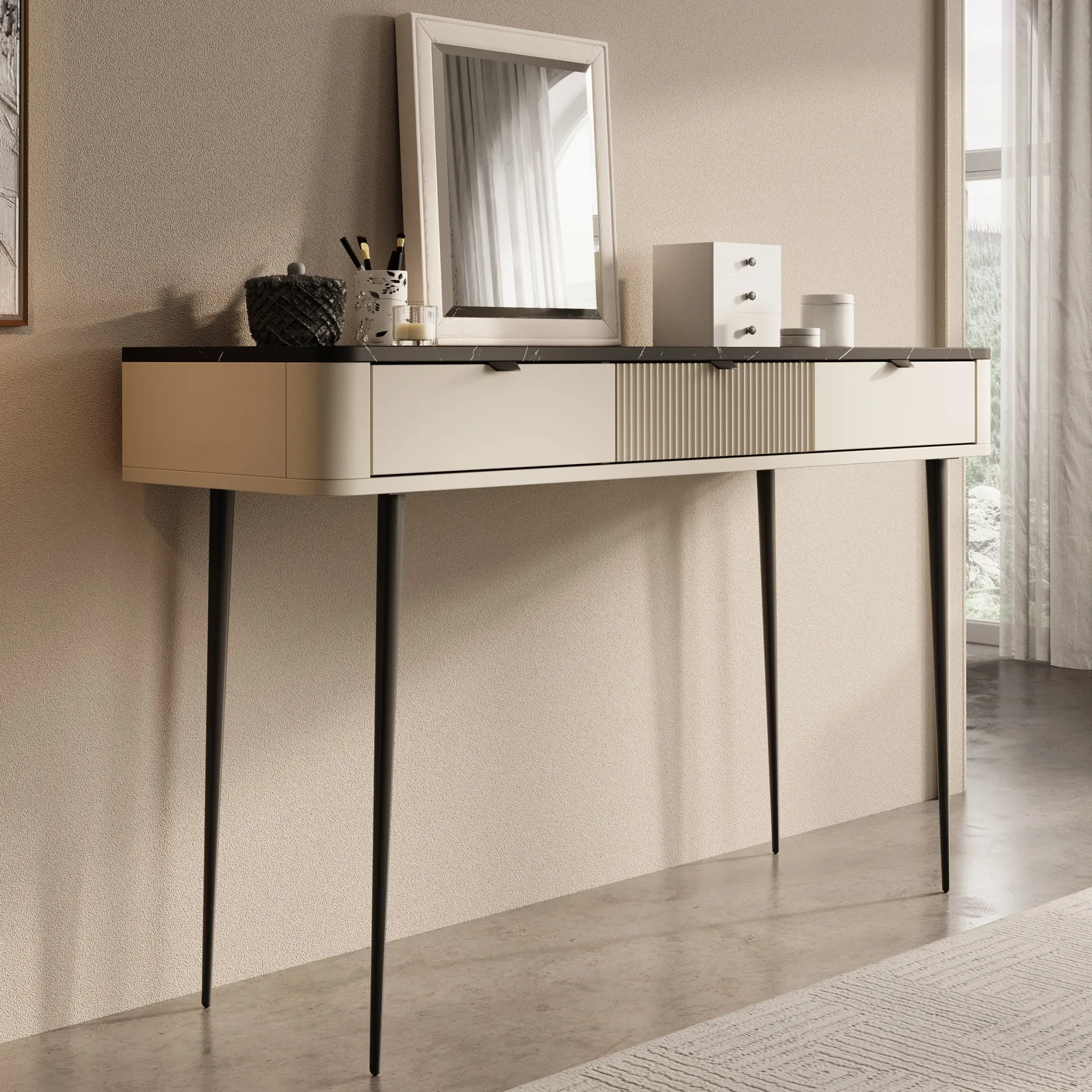 Mace - Kaptafel - Beige - 130x40 cm