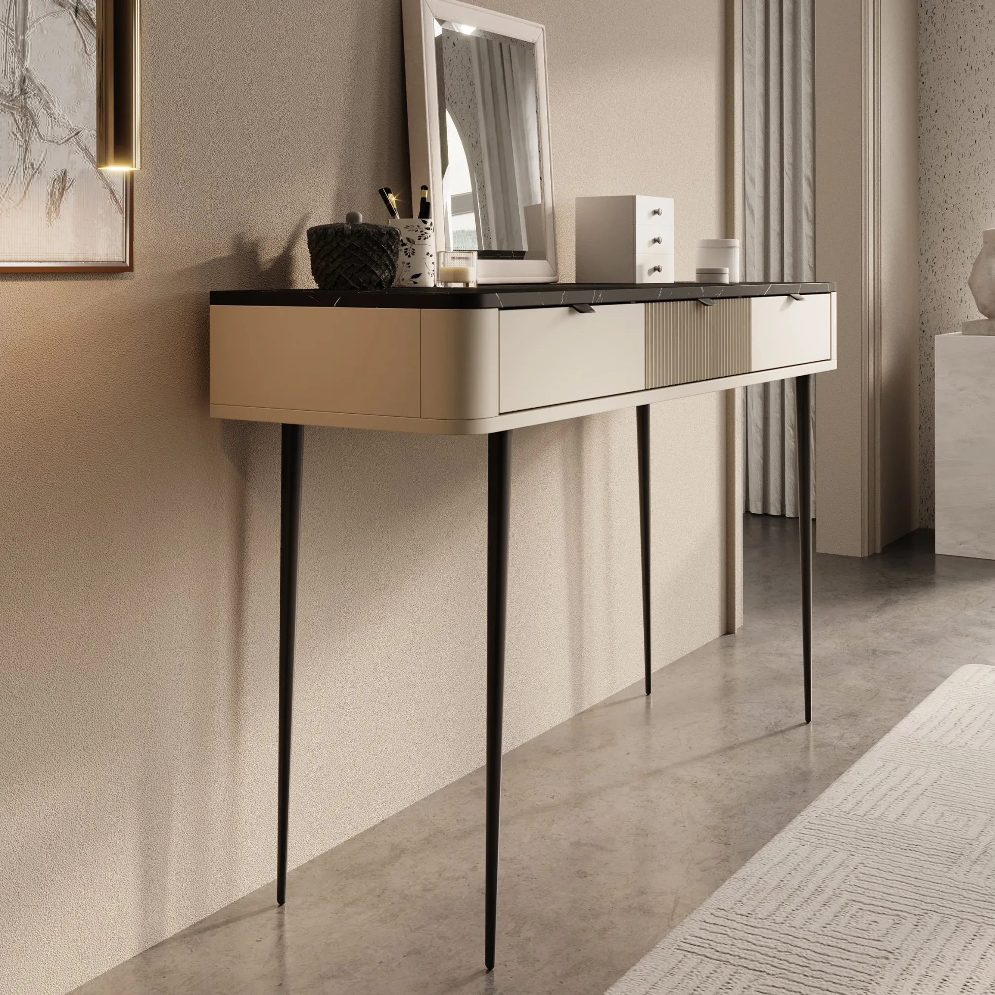 Mace - Kaptafel - Beige - 130x40 cm