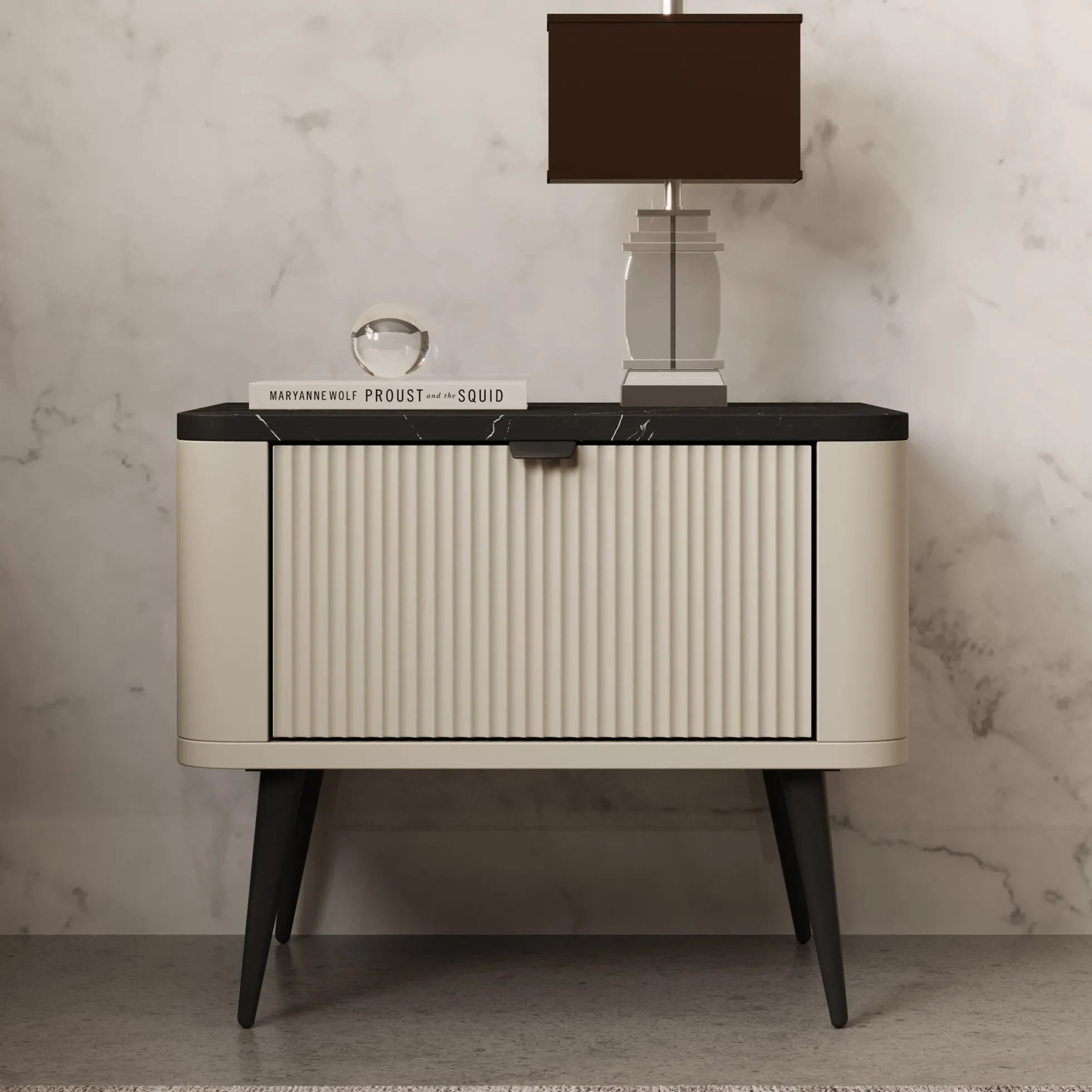 Mace - Nachtkastje - Beige - 50x40x42 cm