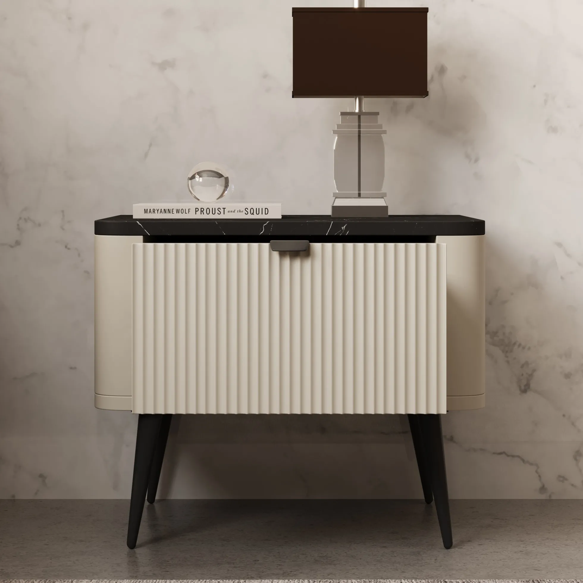 Mace - Nachtkastje - Beige - 50x40x42 cm