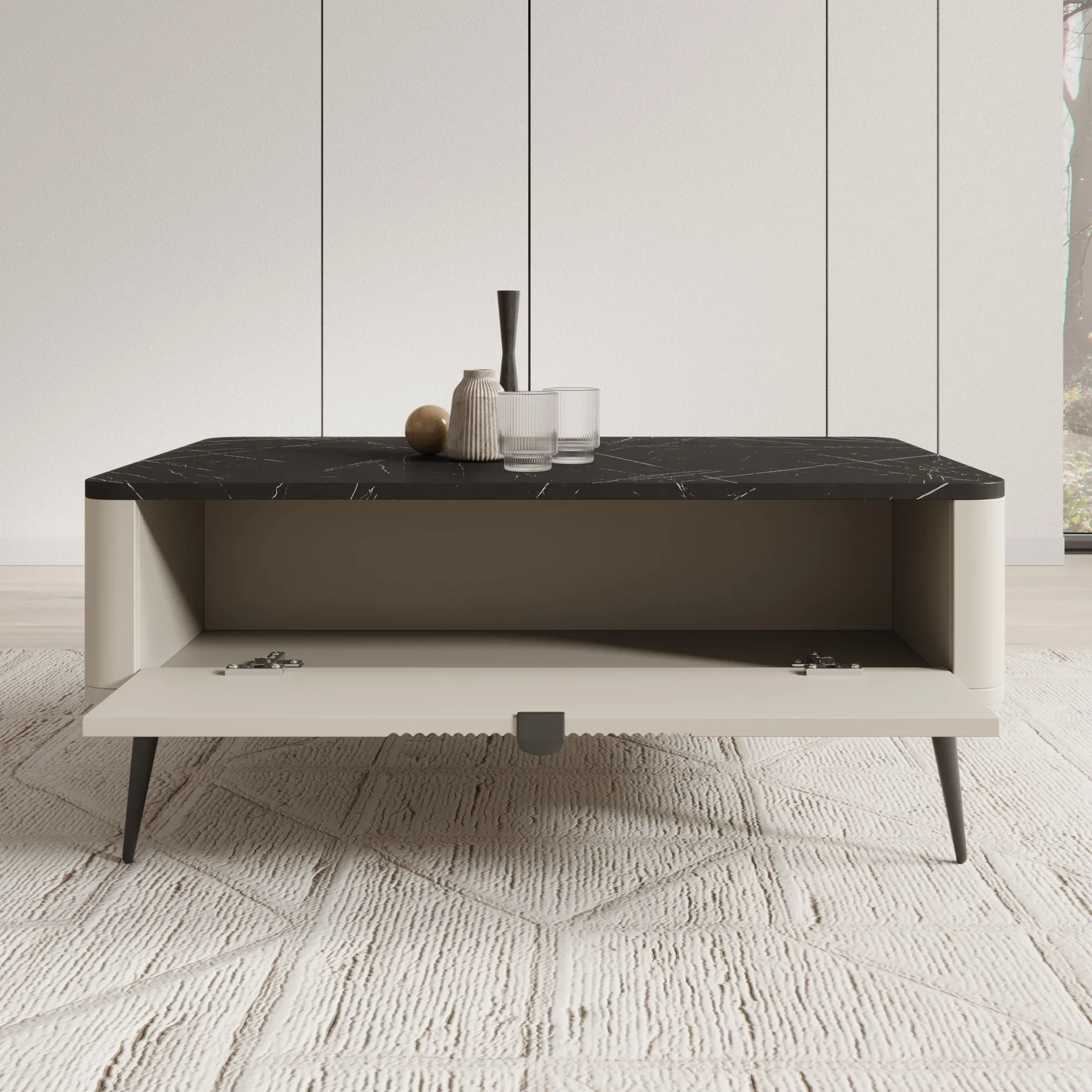 Mace - Salontafel - Beige - 100x60x42 cm