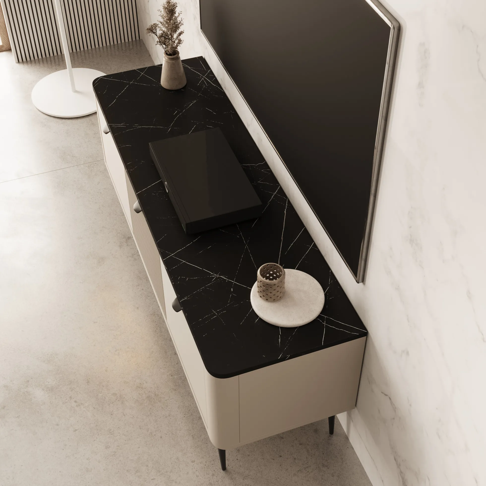 Mace - TV-Meubel - Beige - 130x40x52 cm