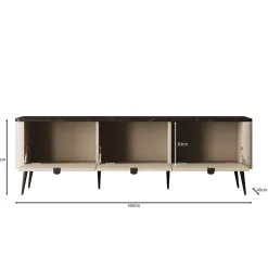 Mace - TV-Meubel met 3 deuren - Beige - 160x40x52 cm