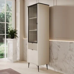 Mace - Vitrinekast - Beige - 60x40x191
