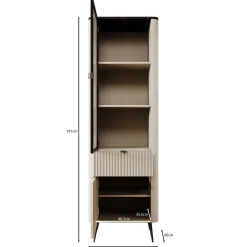 Mace - Vitrinekast - Beige - 60x40x191