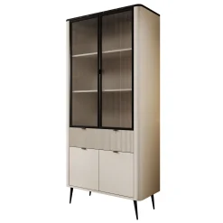 Mace - Vitrinekast - Beige - 90x40x191 cm