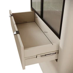 Mace - Vitrinekast - Beige - 90x40x191 cm