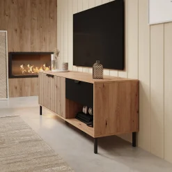 Malaika - TV-Meubel - Eiken - 151x40x54 cm