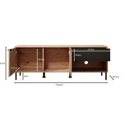Malaika - TV-Meubel - Eiken - 151x40x54 cm