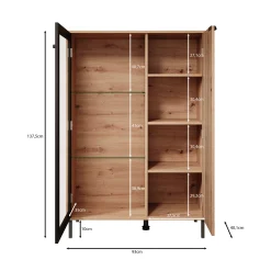 Malaika - Vitrinekast - Eiken - 93x40x138 cm