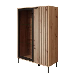 Malaika - Vitrinekast - Eiken - 93x40x138 cm