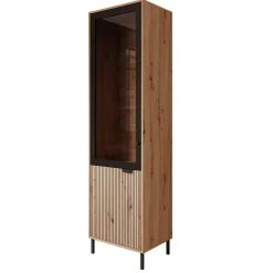 Malaika - Vitrinekast - Eiken - 55x40x195 cm
