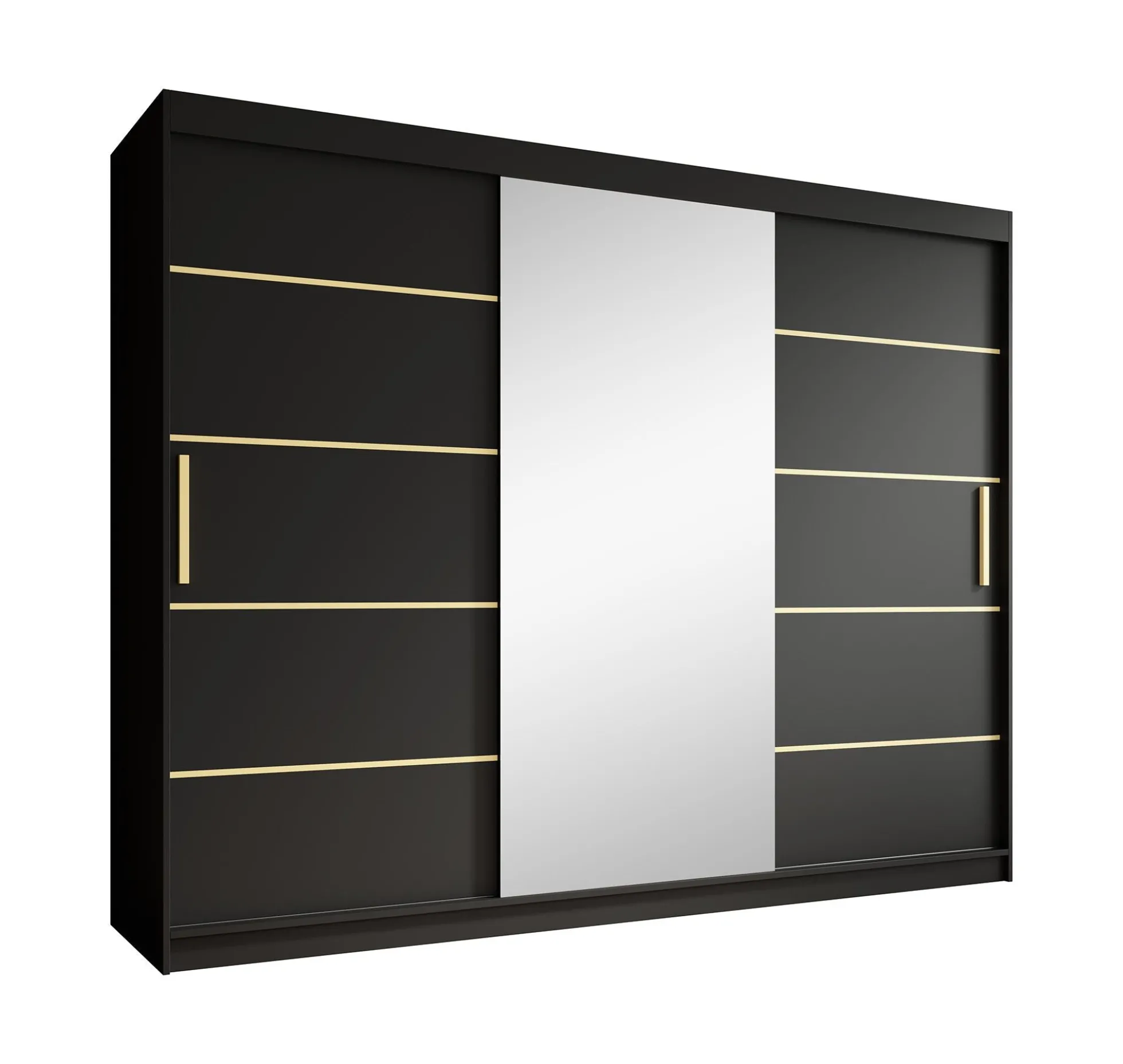Malavi 2 - Kledingkast met schuifdeuren - Zwart - 250x62x200 cm