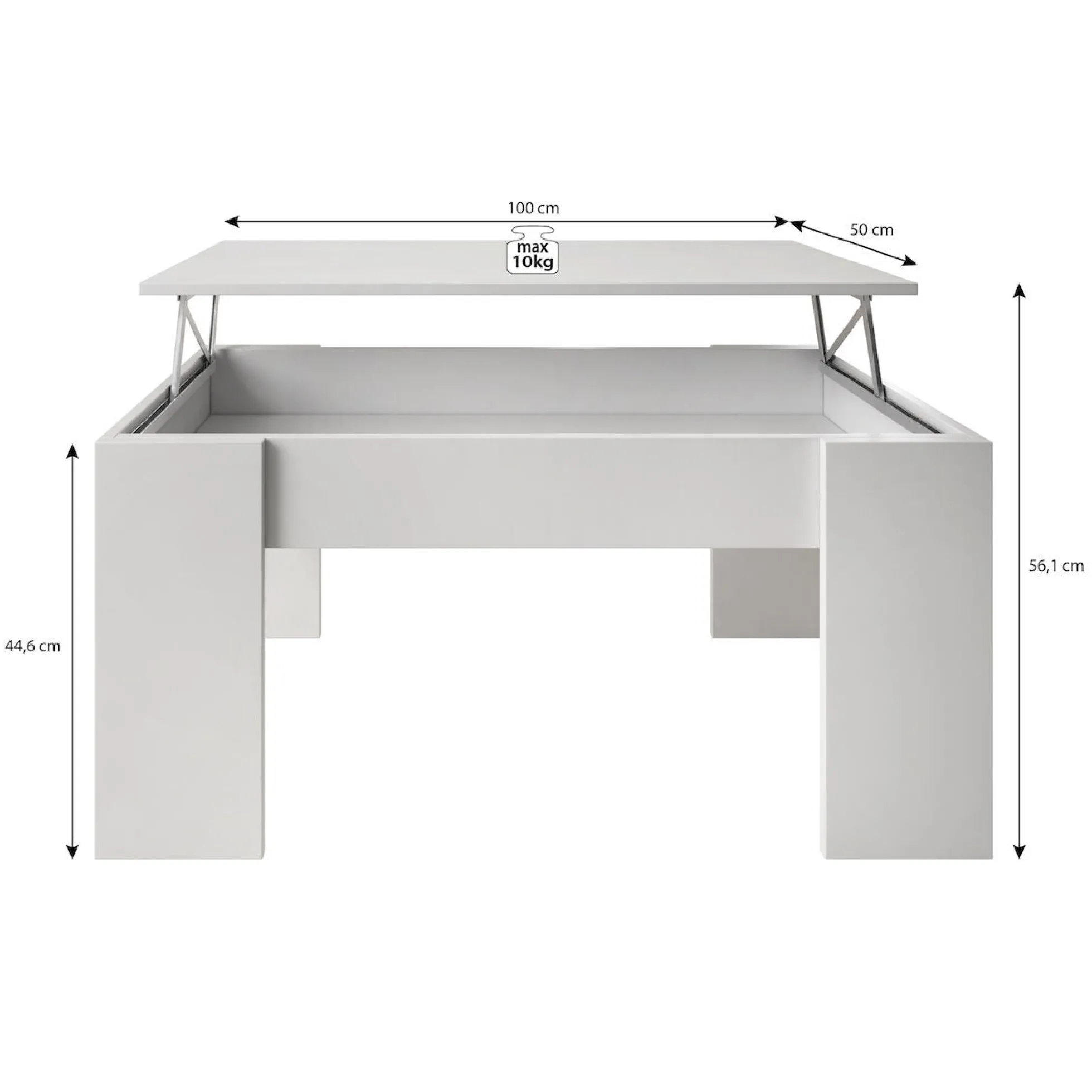 Malia - Salontafel met opbergruimte - Eiken - 100x56x45 cm