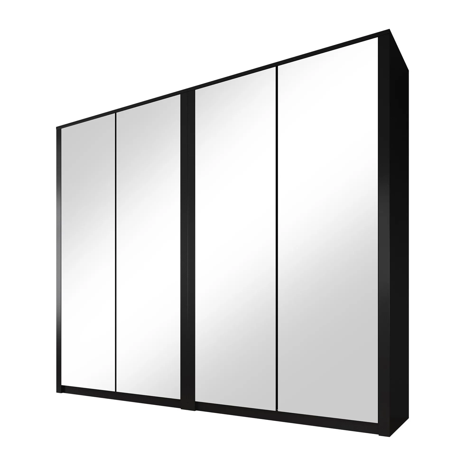 Malibu - Kledingkast 4-deurs - Mat zwart - 227x53x197 cm