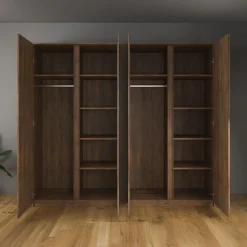 Malibu - Kledingkast 4-deurs - Eiken - 227x53x197 cm