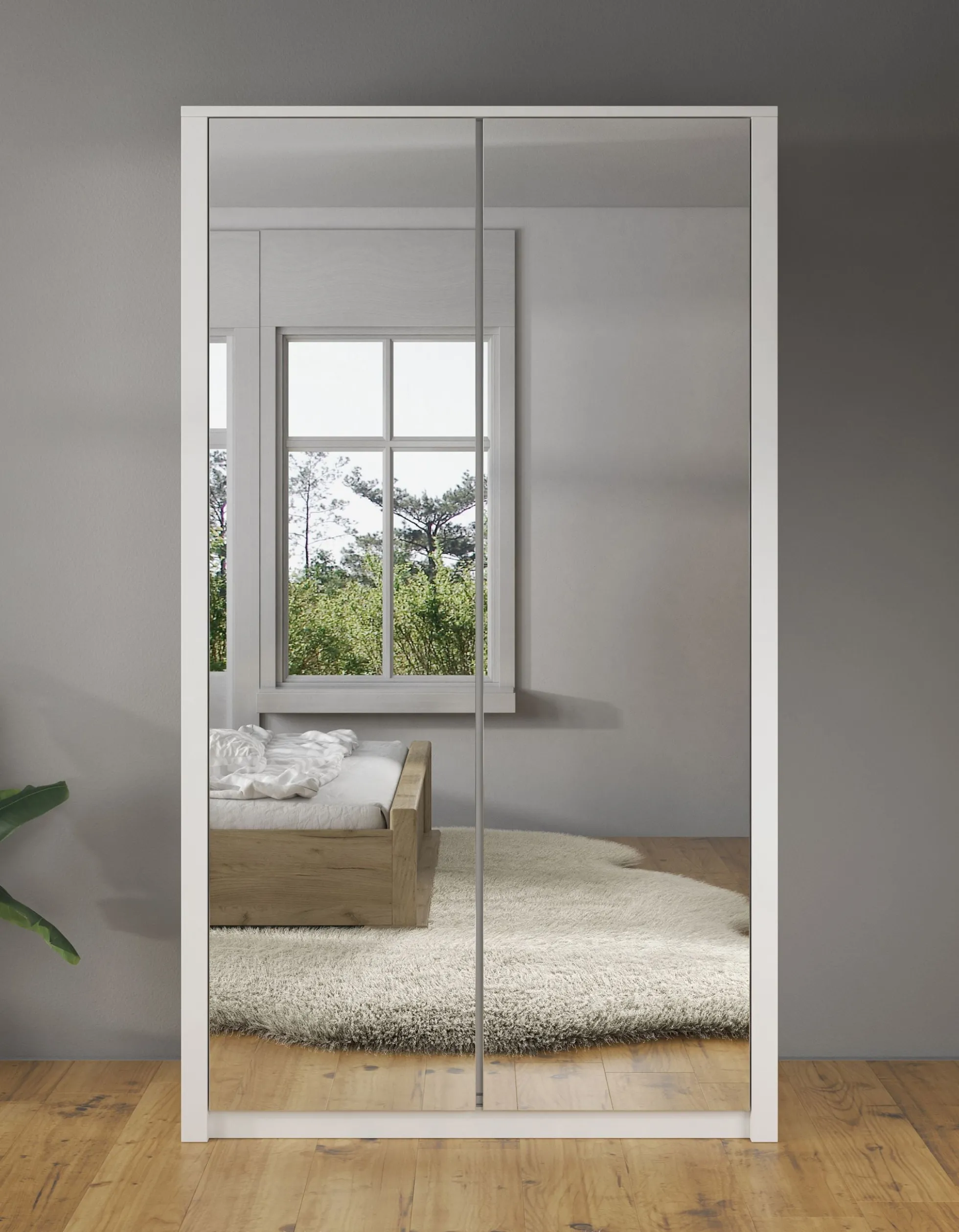 Malibu - Kledingkast 2-deurs - Wit - 113x53x197 cm