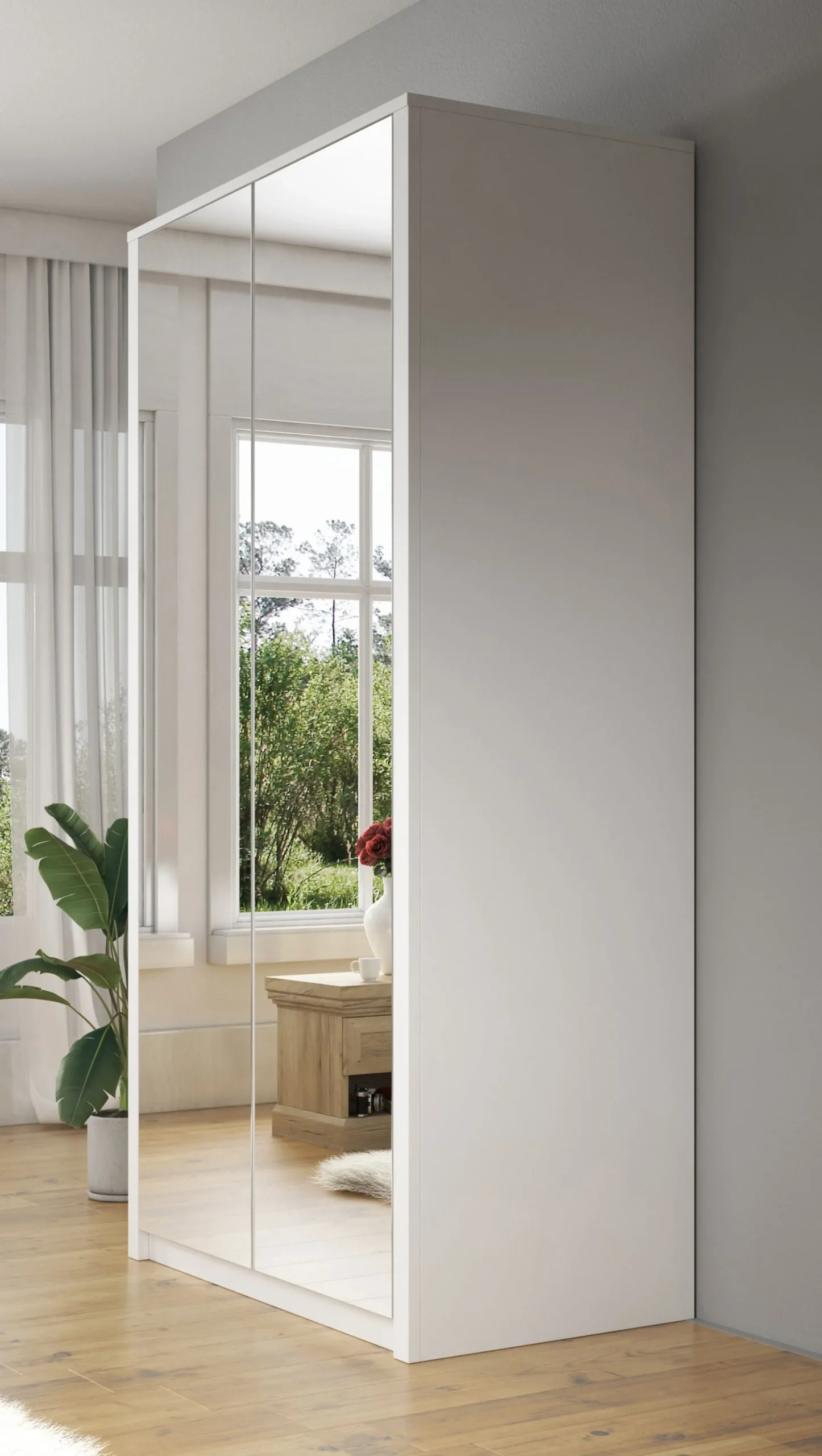 Malibu - Kledingkast 2-deurs - Wit - 113x53x197 cm