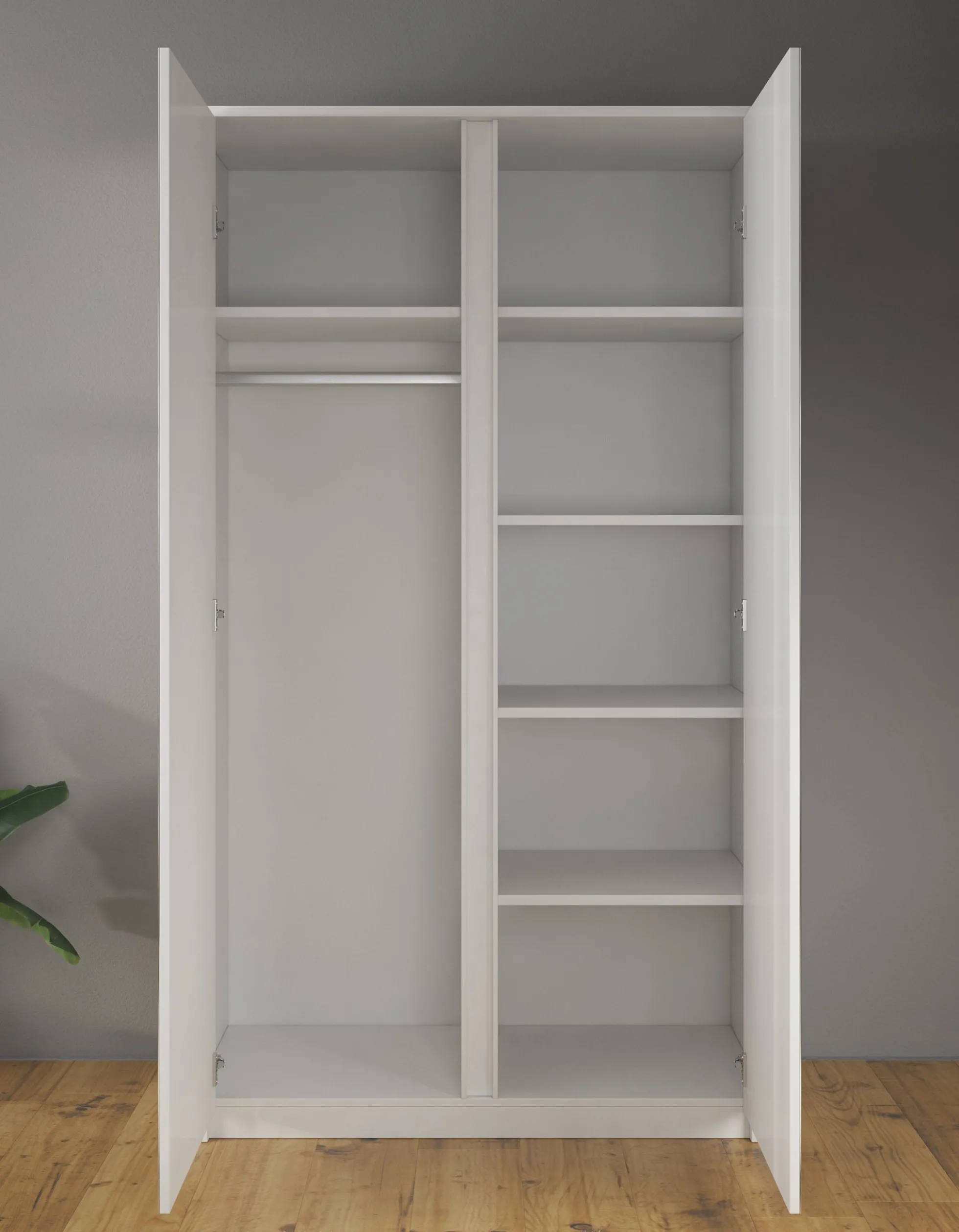 Malibu - Kledingkast 2-deurs - Wit - 113x53x197 cm