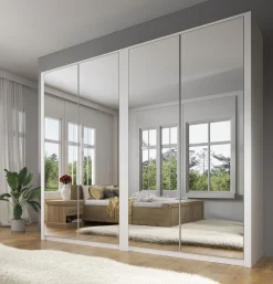 Malibu - Kledingkast 4-deurs - Wit - 227x53x197 cm