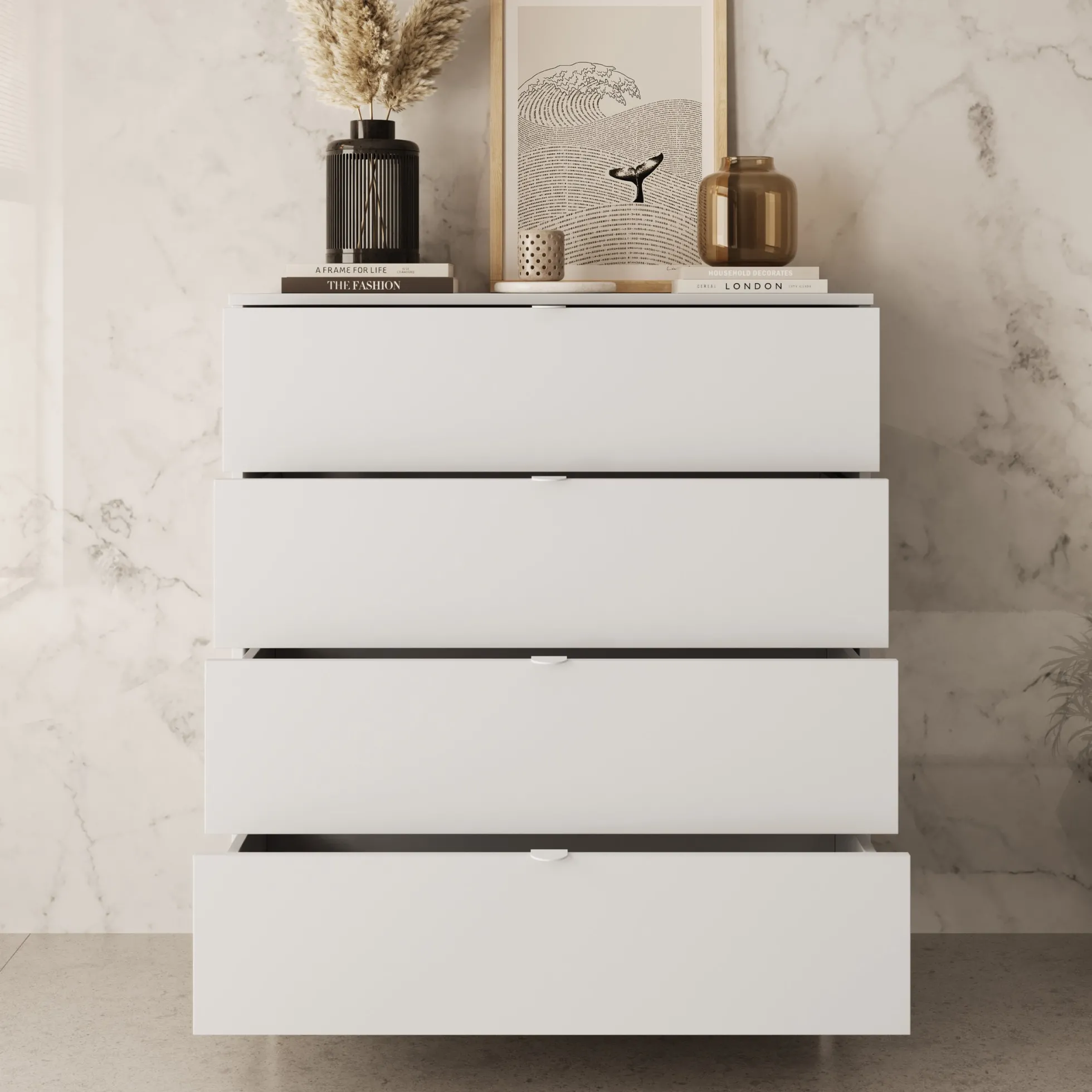 Malvare - Ladekast - Wit - 90x103x41 cm