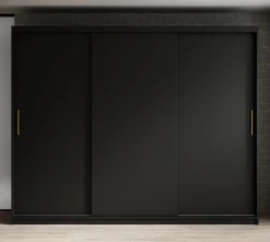 Mandalin - Kledingkast met schuifdeuren - Zwart - 250x62x200 cm