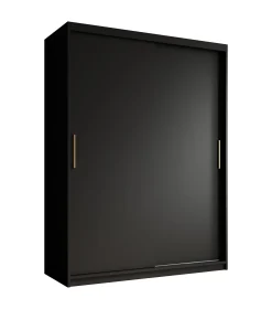 Mandalin - Kledingkast met schuifdeuren - Zwart - 150x62x200 cm