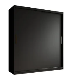 Mandalin - Kledingkast met schuifdeuren - Zwart - 180x62x200 cm