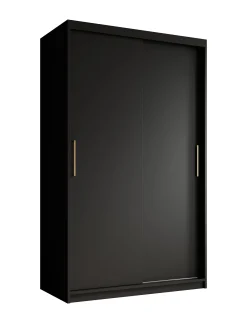 Mandalin - Kledingkast met schuifdeuren - Zwart - 120x62x200 cm