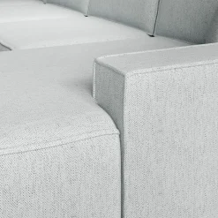 Manolo - Hoekbank 5-zits met chaise longue - Stof grijs - Rechts