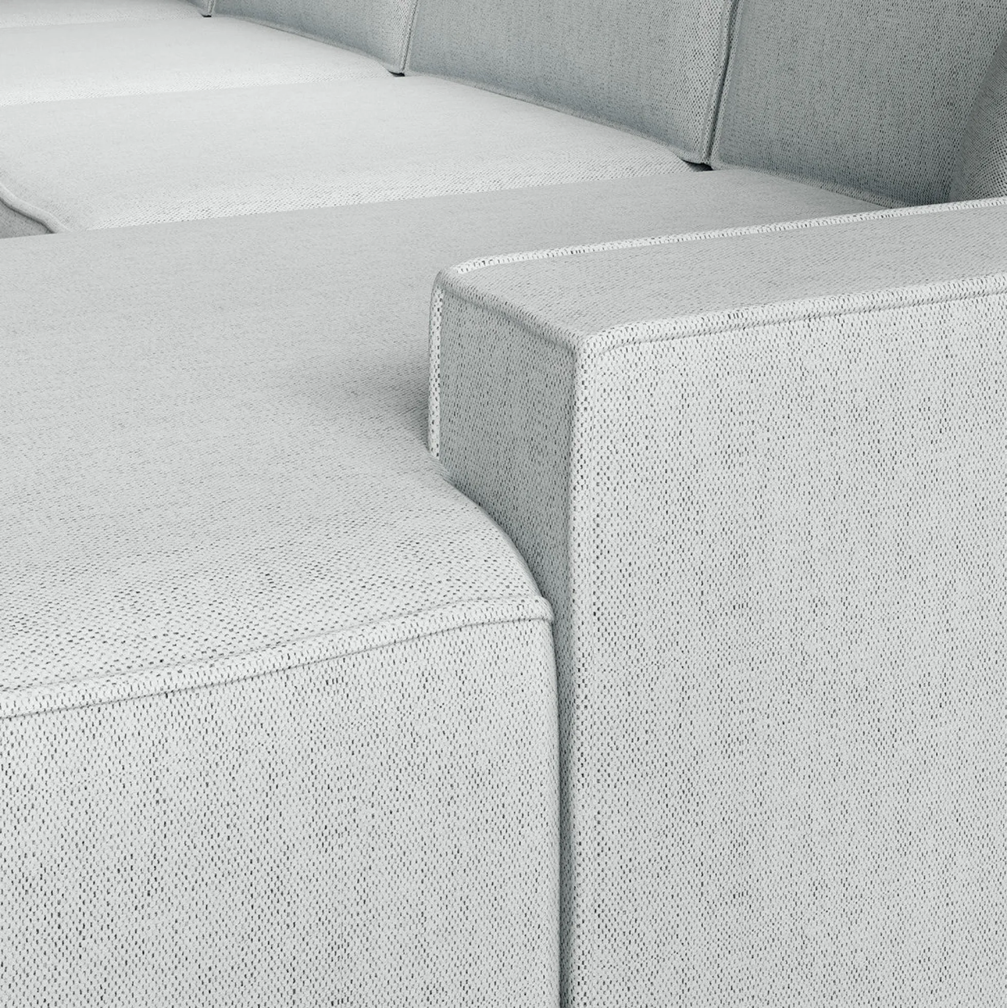 Manolo - Hoekbank 5-zits met chaise longue - Stof grijs - Rechts