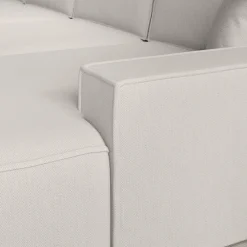 Manolo - Hoekbank 5-zits met chaise longue - Stof beige - Rechts