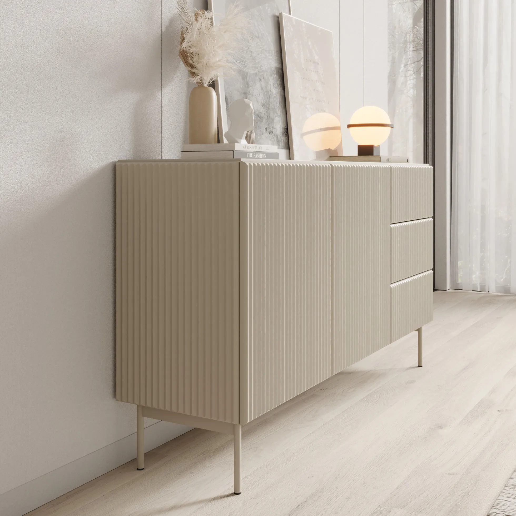 Marajo - Dressoir - Beige - 147x40x81 cm