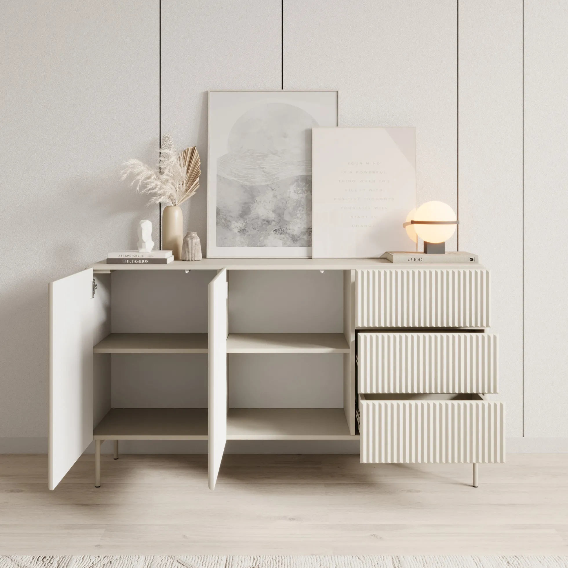 Marajo - Dressoir - Beige - 147x40x81 cm