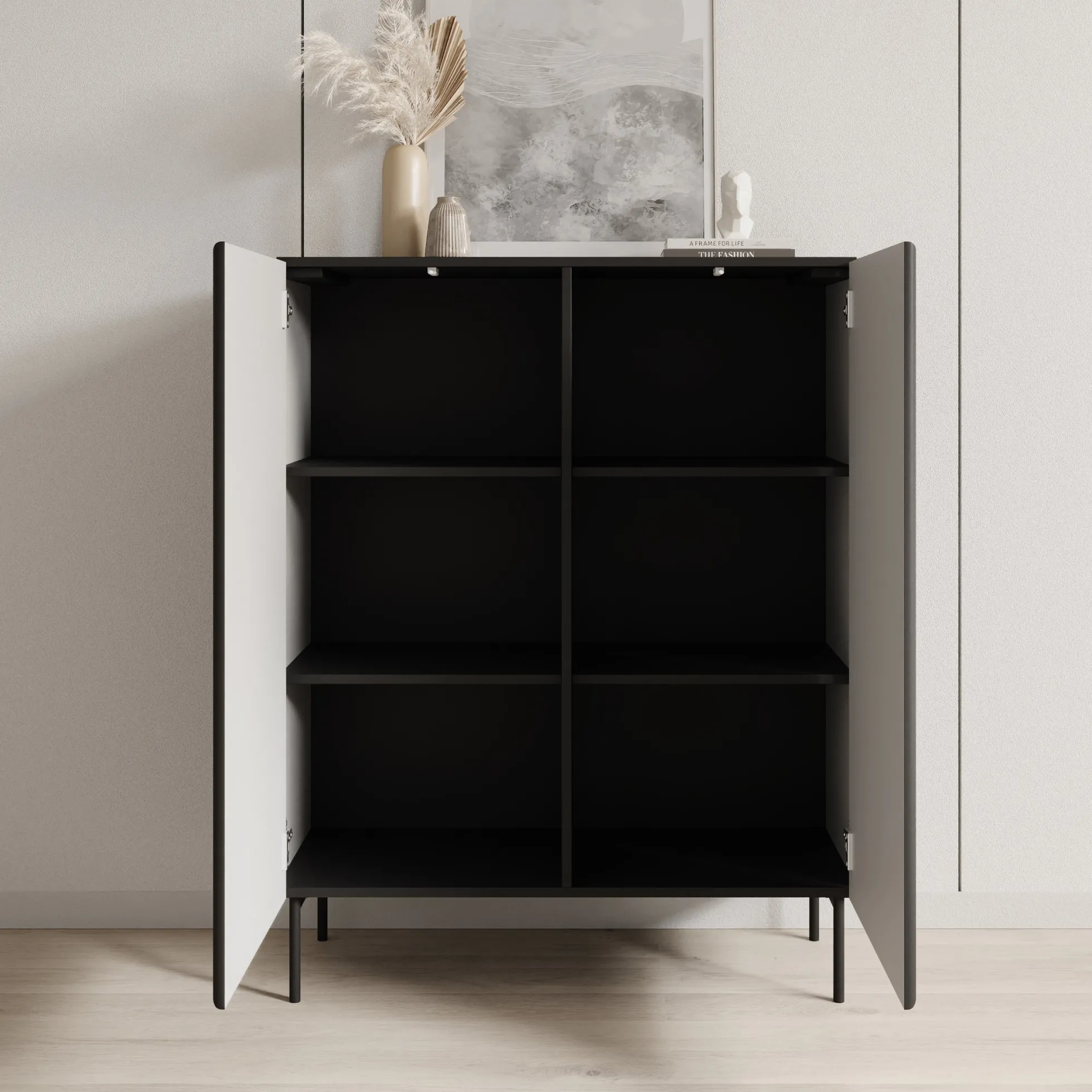 Marajo - Dressoir - Zwart - 99x40x123 cm