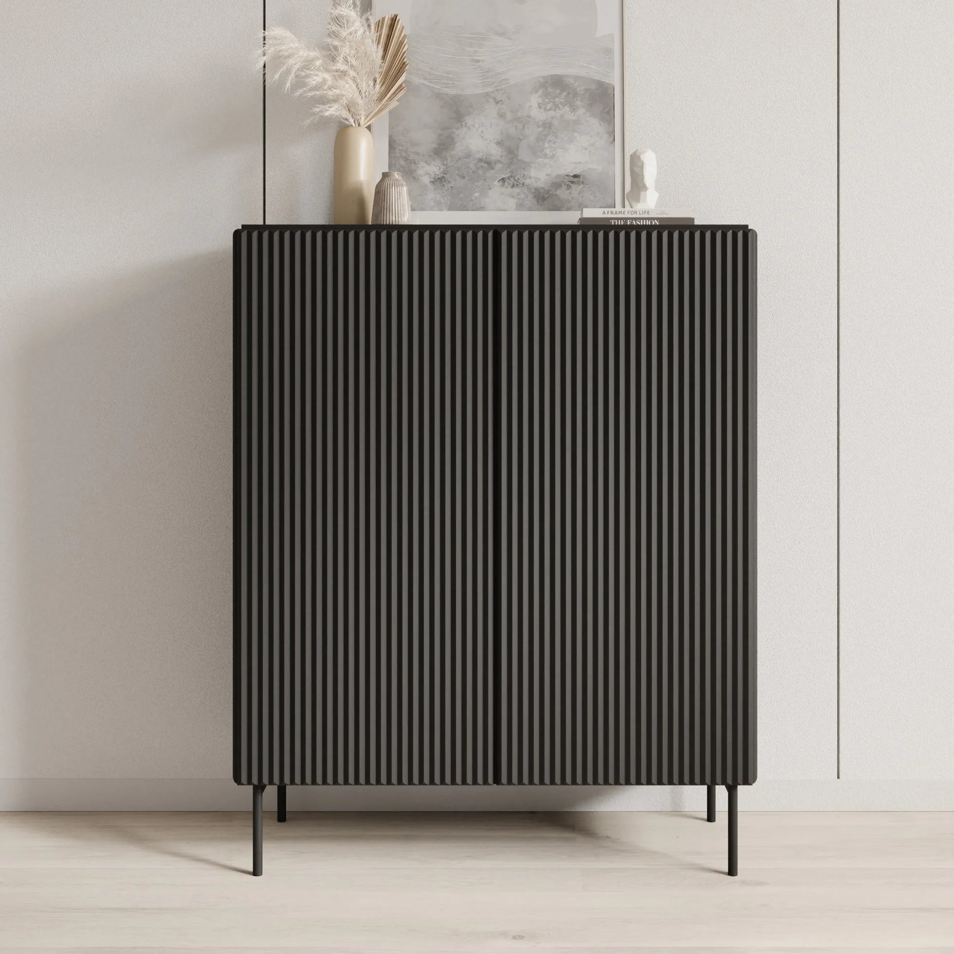 Marajo - Dressoir - Zwart - 99x40x123 cm