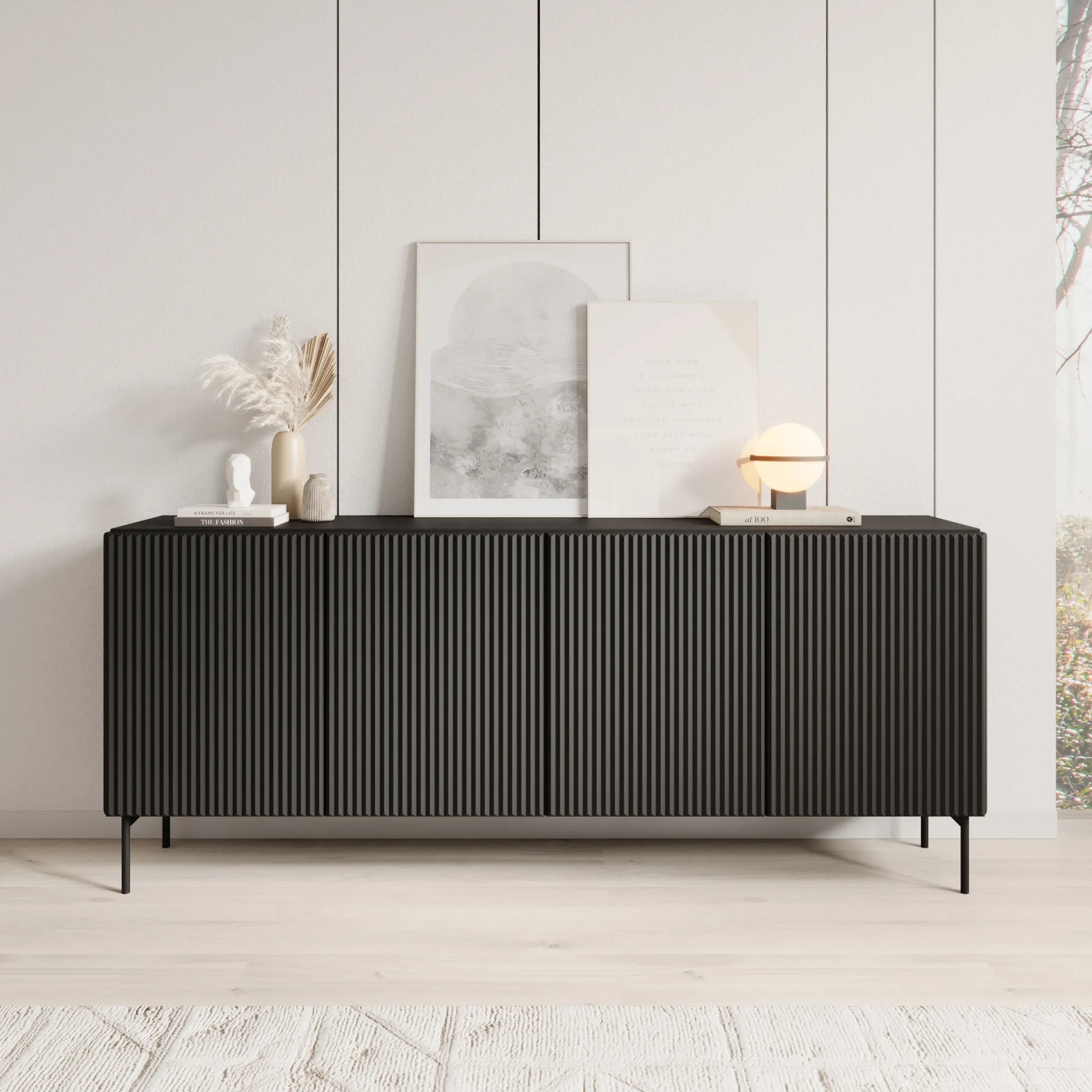 Marajo - Dressoir - Zwart - 195x40x81 cm