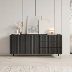 Marajo - Dressoir - Zwart - 177x40x81 cm