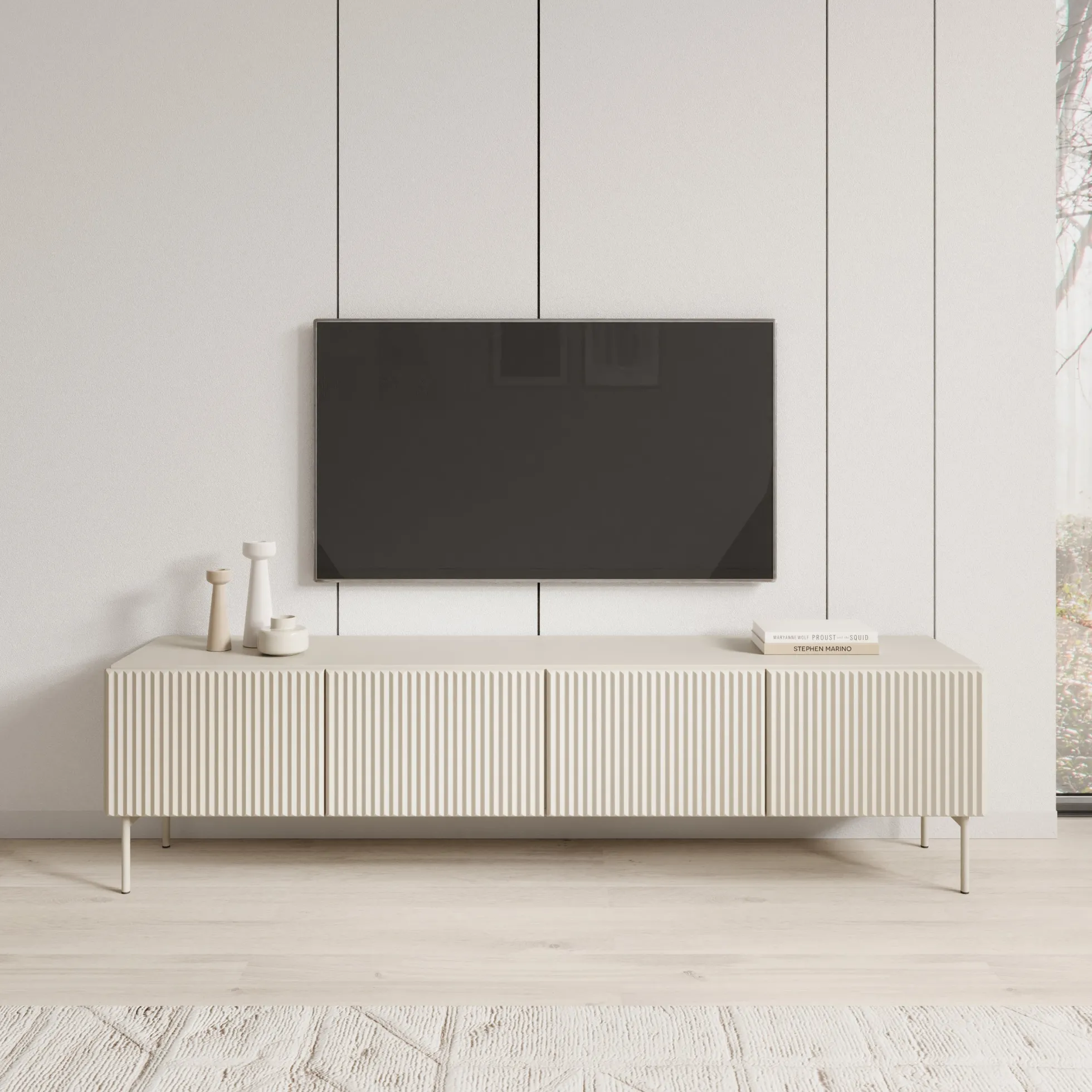 Marajo - TV-Meubel - Beige - 195x40x51 cm