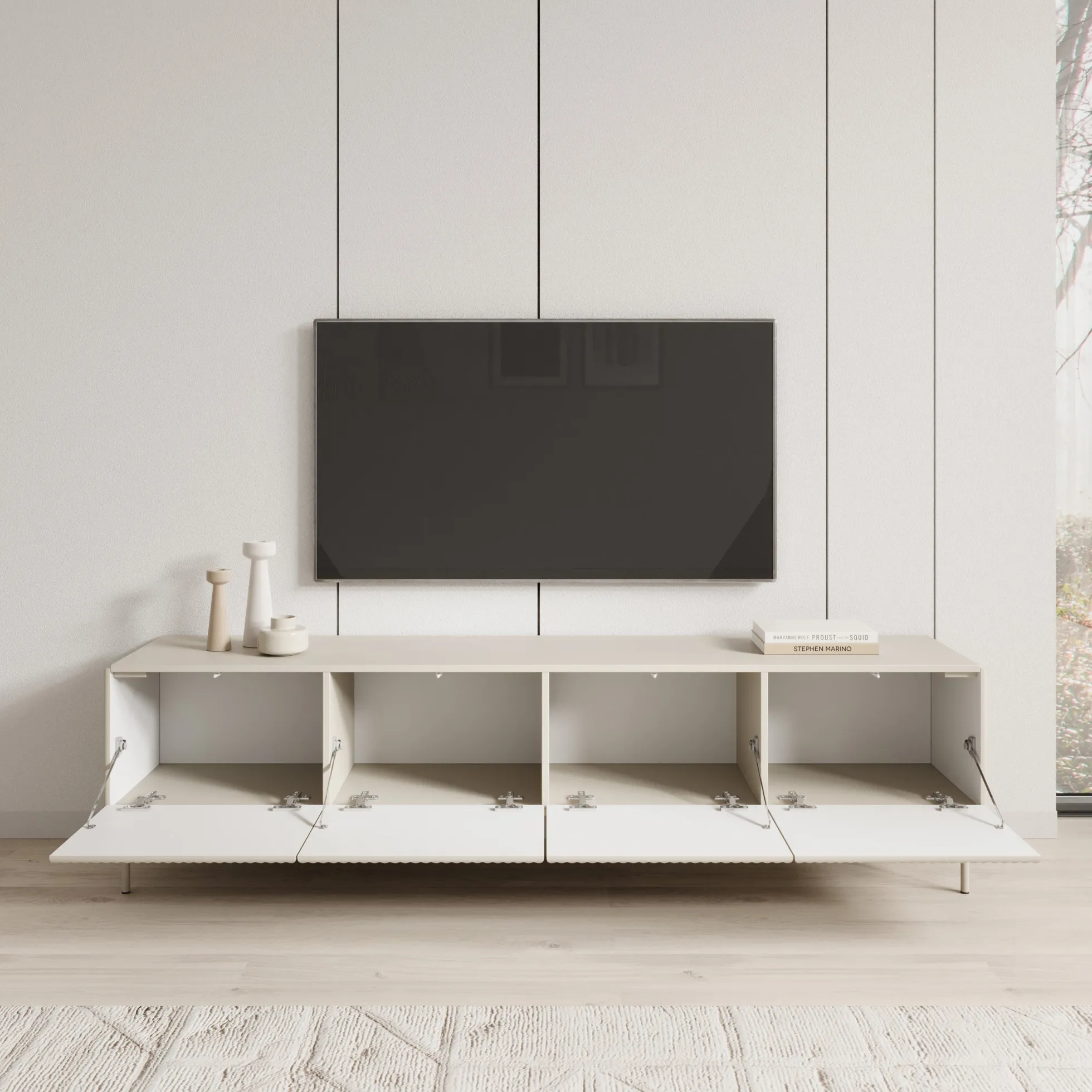 Marajo - TV-Meubel - Beige - 195x40x51 cm