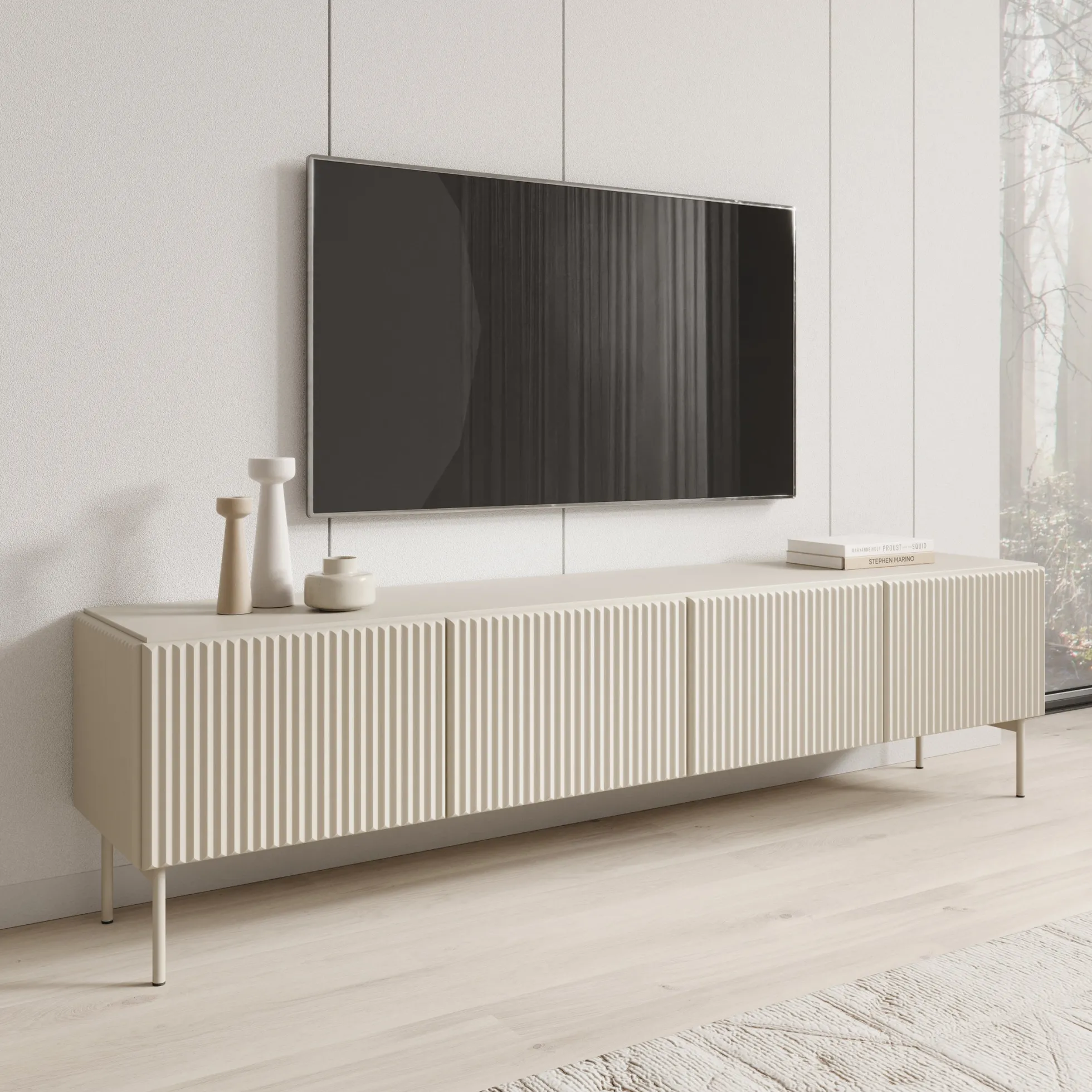 Marajo - TV-Meubel - Beige - 195x40x51 cm