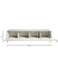 Marajo - TV-Meubel - Zwart - 195x40x51 cm